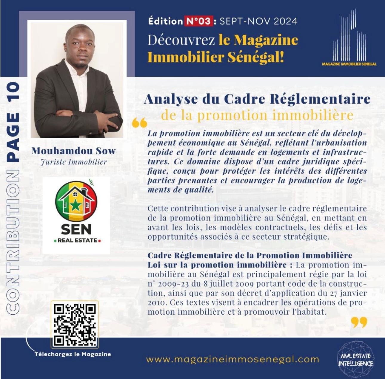 Sen Real Estate – Intervention de Mouhamadou Sow dans le Magazine de l’Immobilier Sénégal